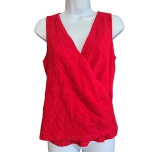 MAEVE red textured wrap top S